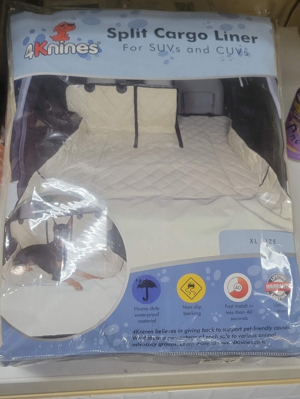 Cream Split Cargo Liner for SUVs & CUVs